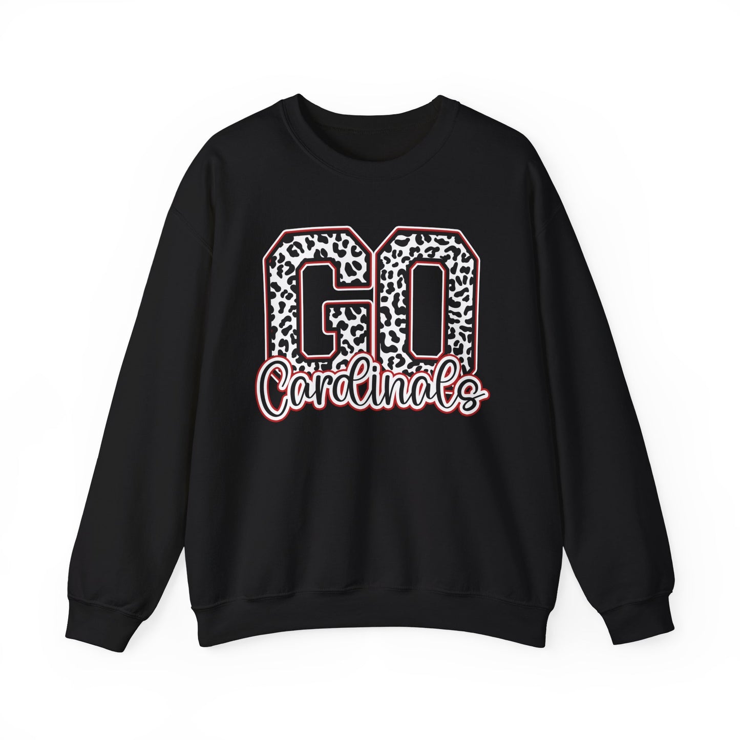 Go Cardinals Leopard Letters - Unisex Heavy Blend™ Crewneck Sweatshirt