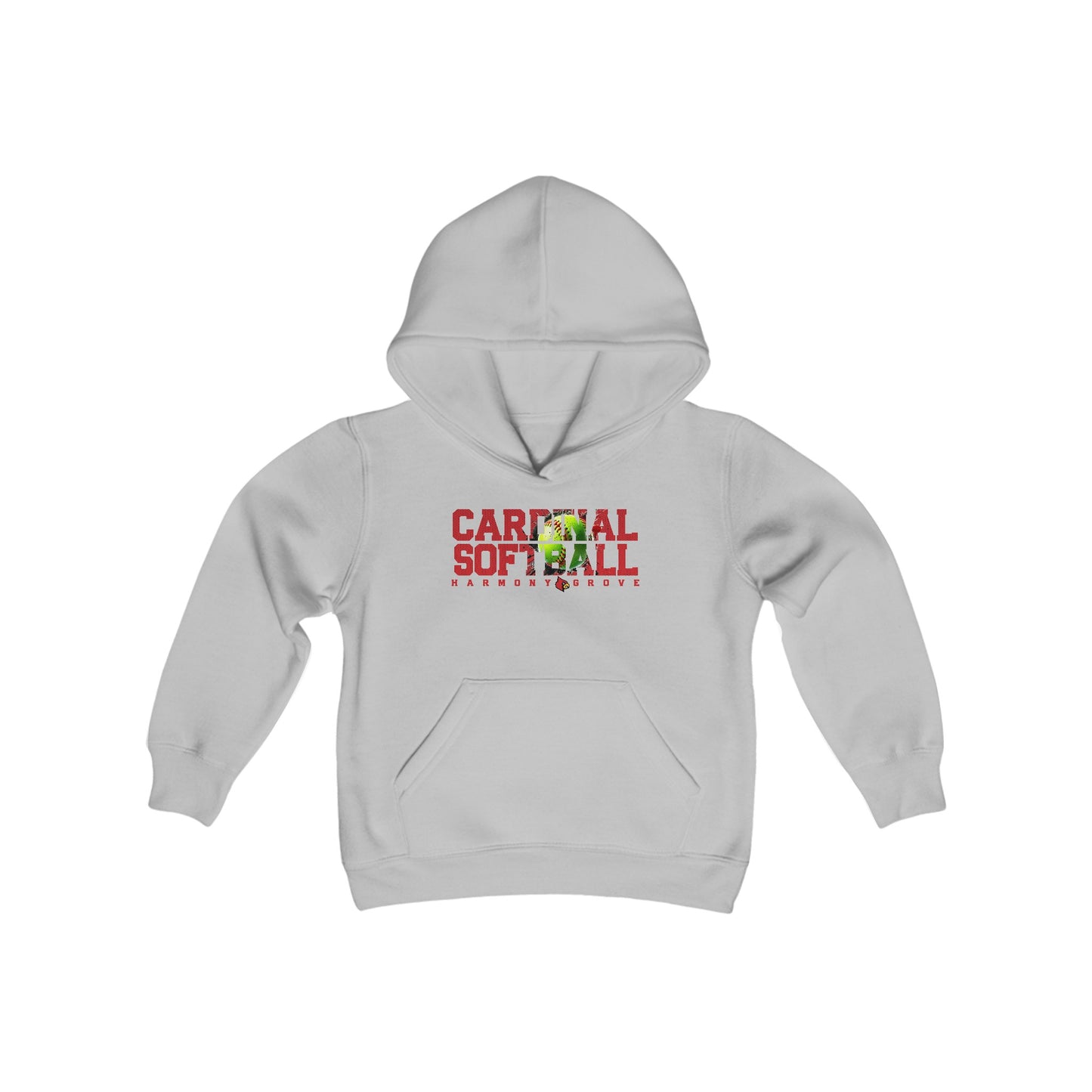 Harmony Grove Cardinal Softball - Youth Heavy Blend Hooded Sweatshirt
