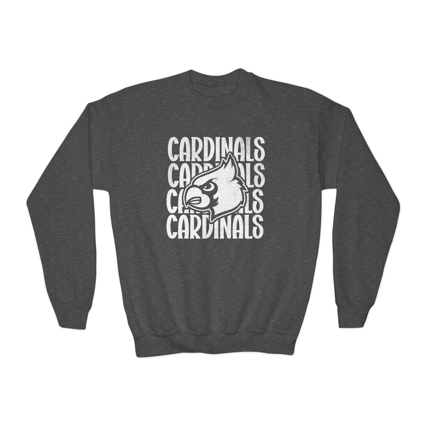 Vintage Cardinal 4 - Youth Crew Sweatshirt