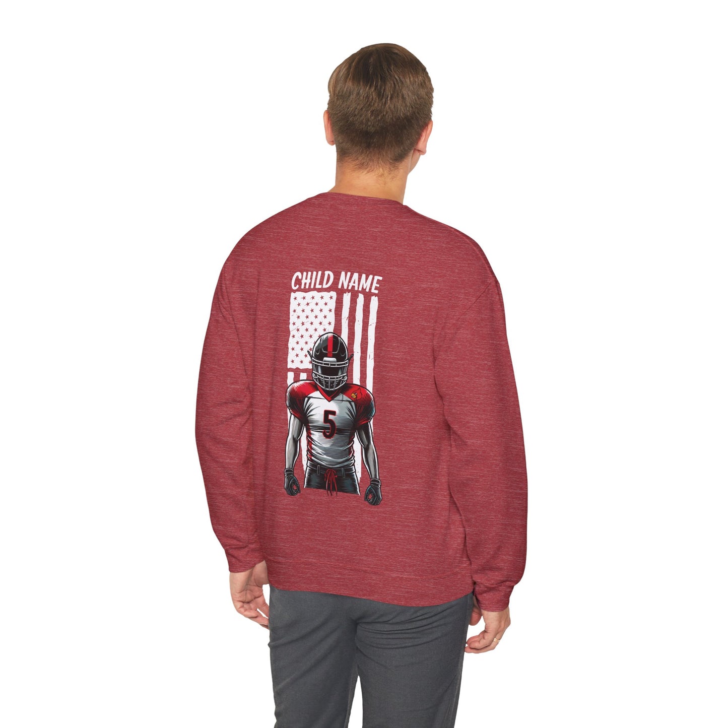 Football Dad Custom Player Name and Number - Unisex Heavy Blend™ Crewneck Sweatshirt