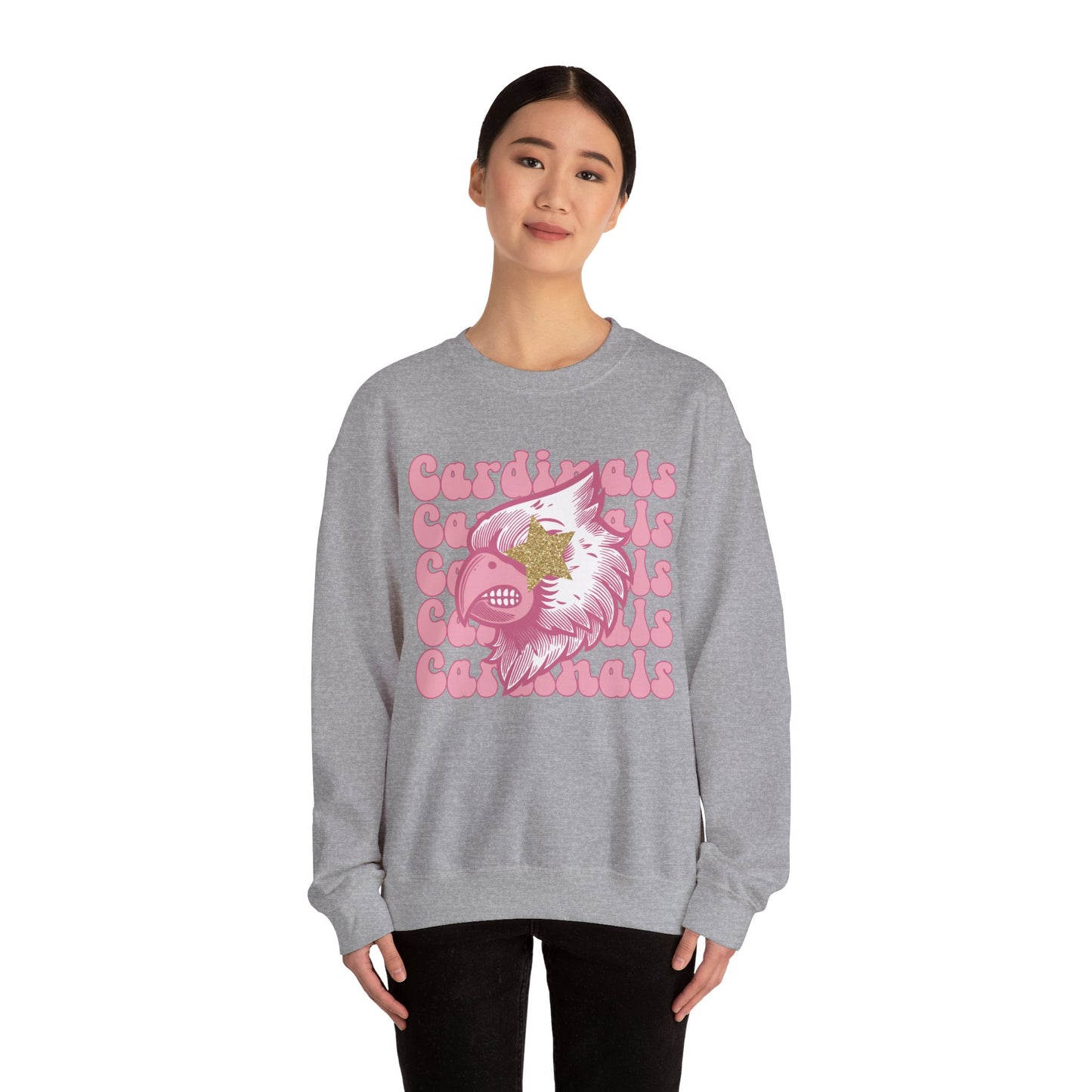 Pink Cardinals Star Eyes - Unisex Heavy Blend™ Crewneck Sweatshirt