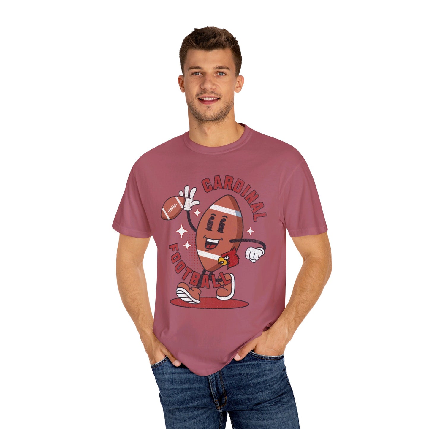 Retro Cardinal Football - Comfort Colors T-shirt
