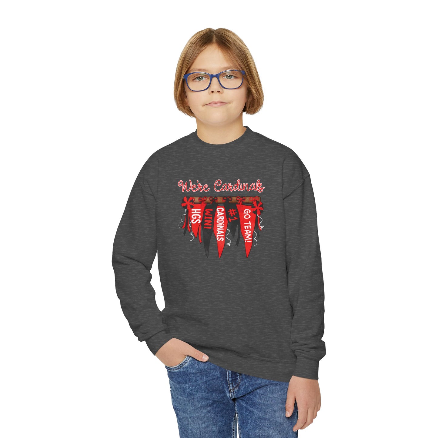 Cardinals Pennant Banner - Youth Crew Sweatshirt
