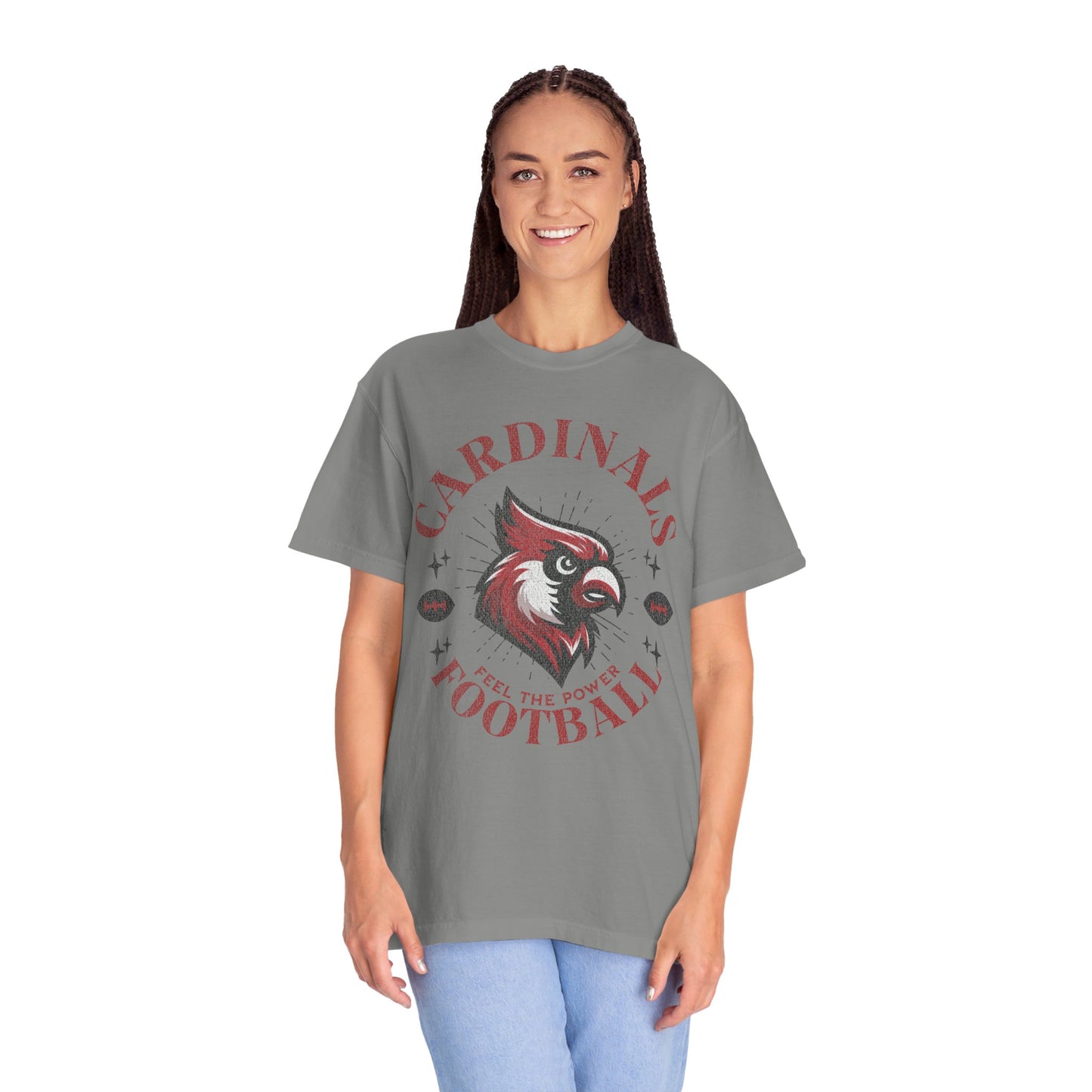 Cardinal Football Distressed - Comfort Colors T-shirt