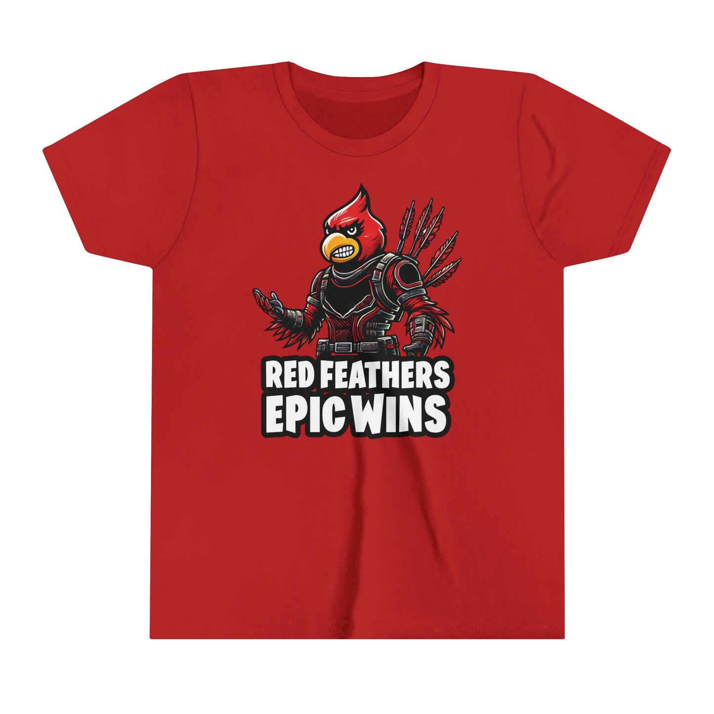 Red Feathers Epic Wins - Bella + Canvas Youth Tee
