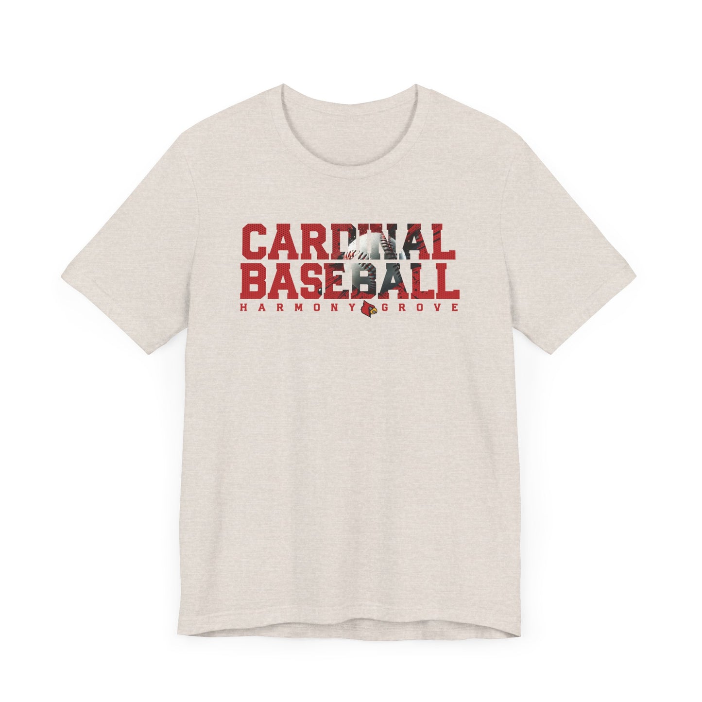 Cardinal Baseball Harmony Grove - Bella + Canvas Short Sleeve Tee