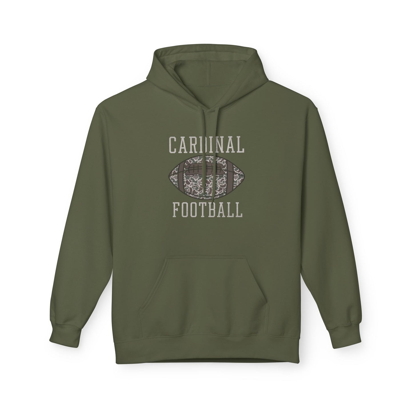Old School Camo Cardinal Football - Midweight Softstyle Fleece Hoodie