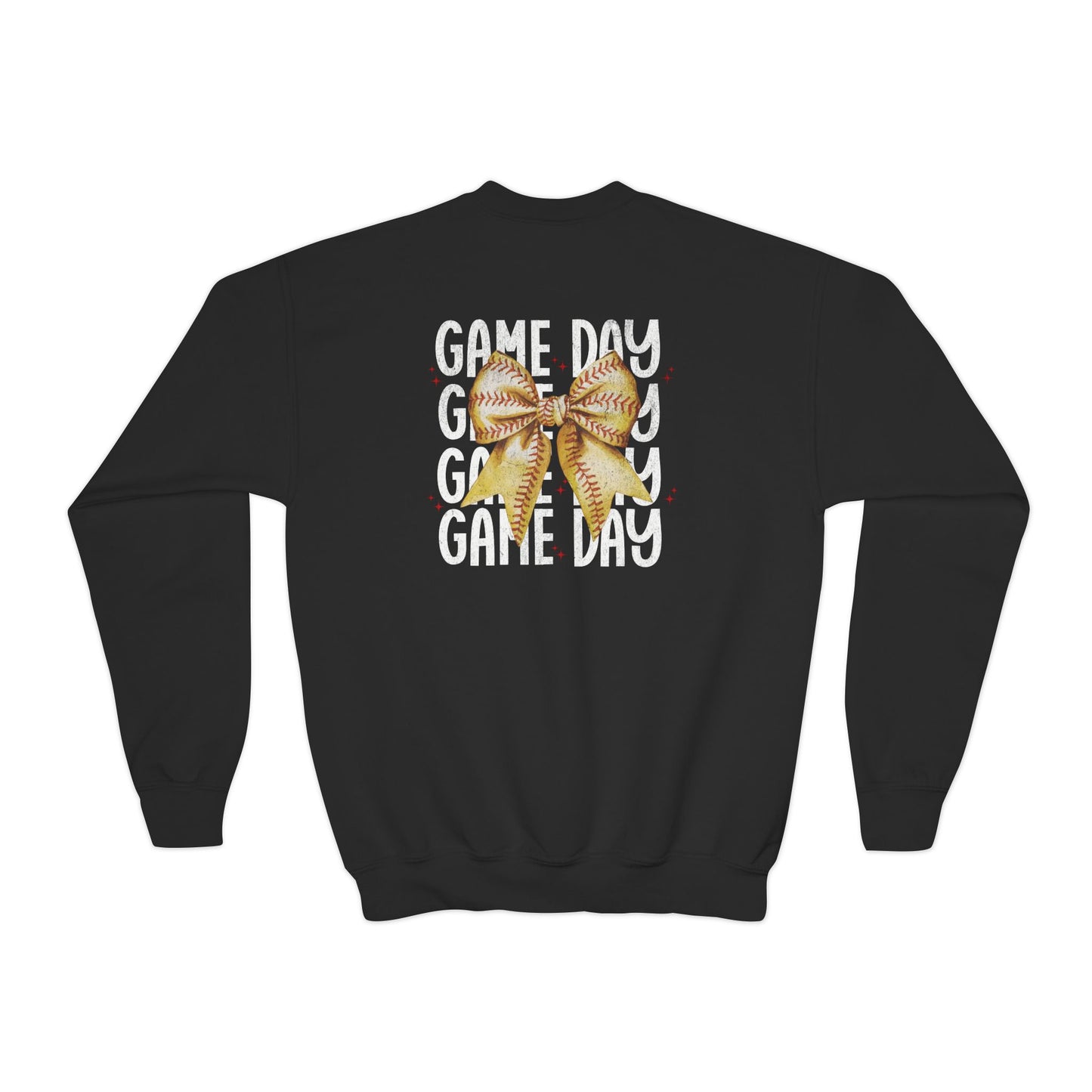 Game Day Softball Coquette - Youth Crew Sweatshirt
