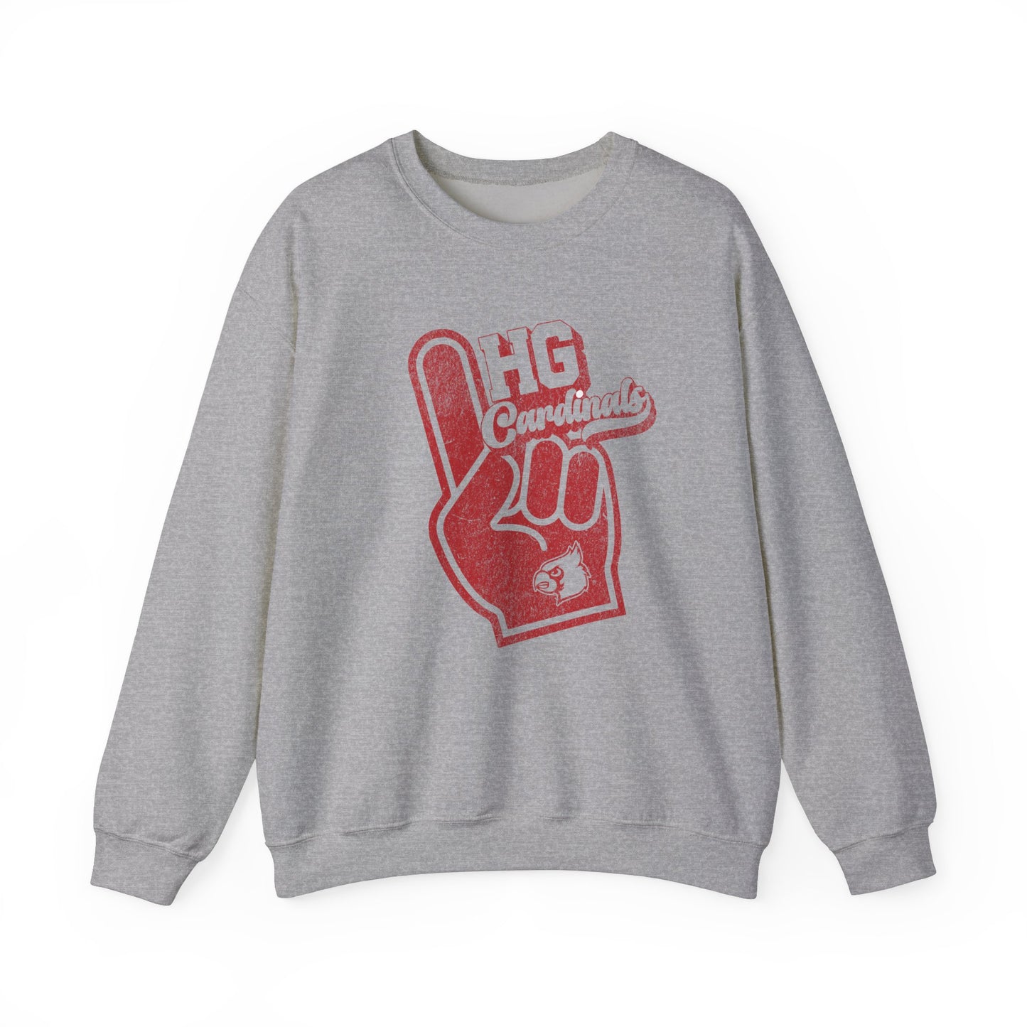 Vintage Foam Finger HG Cardinals - Unisex Heavy Blend™ Crewneck Sweatshirt