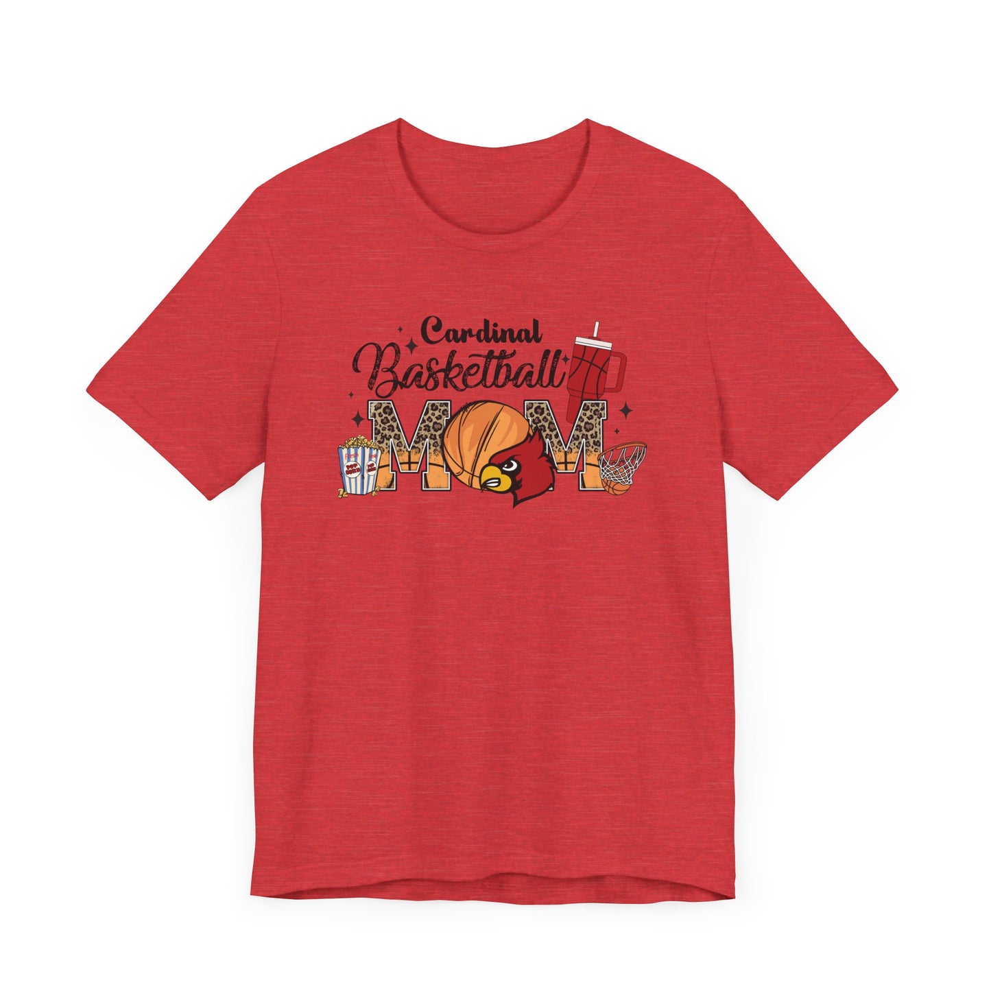 Cardinal Basketball Mom - Bella + Canvas Short Sleeve Tee