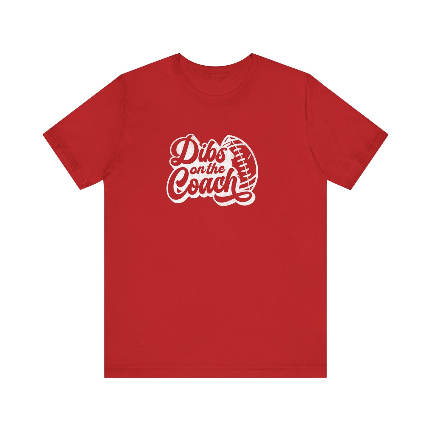 Vintage Dibs on the Coach Football - Bella + Canvas Short Sleeve Tee