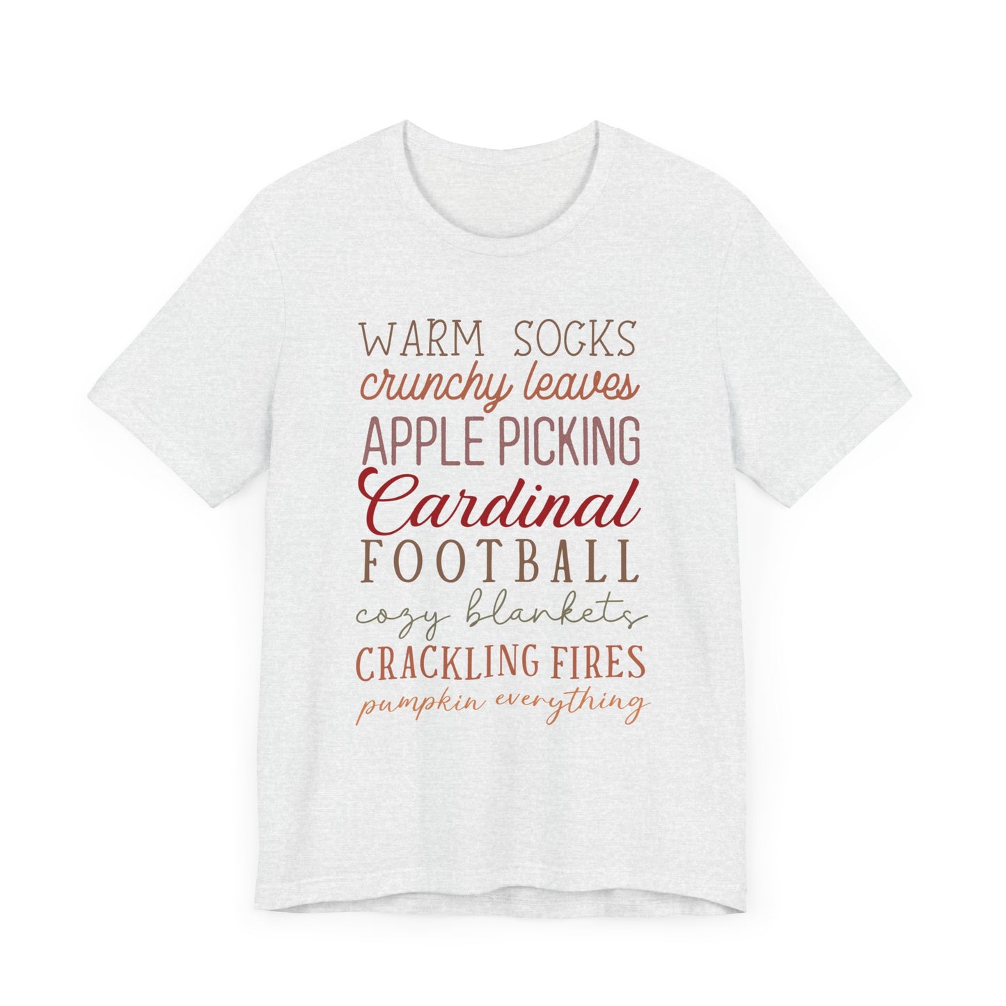 Fall Sayings Cardinal Football - Bella + Canvas Short Sleeve Tee