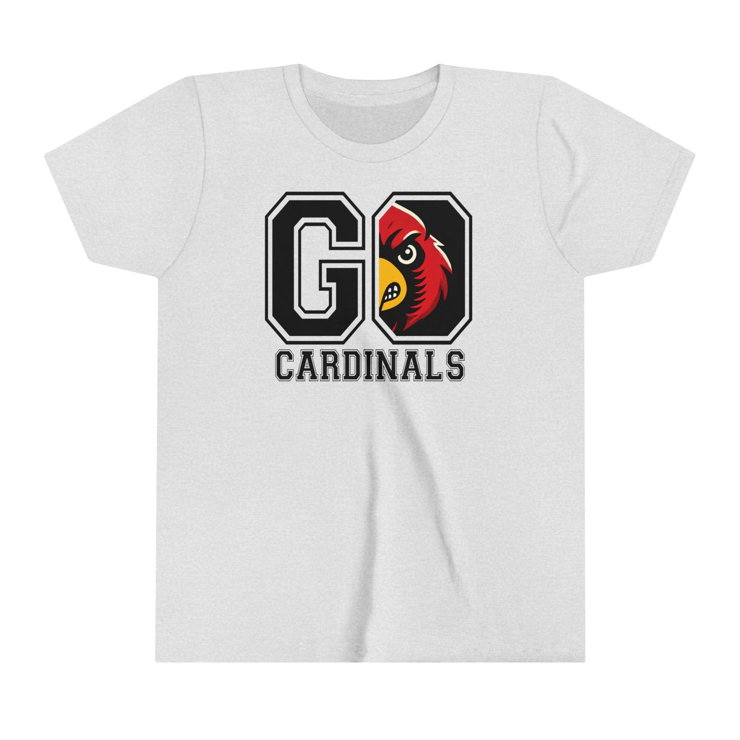Go Cardinals Red Mascot - Bella + Canvas Youth Tee