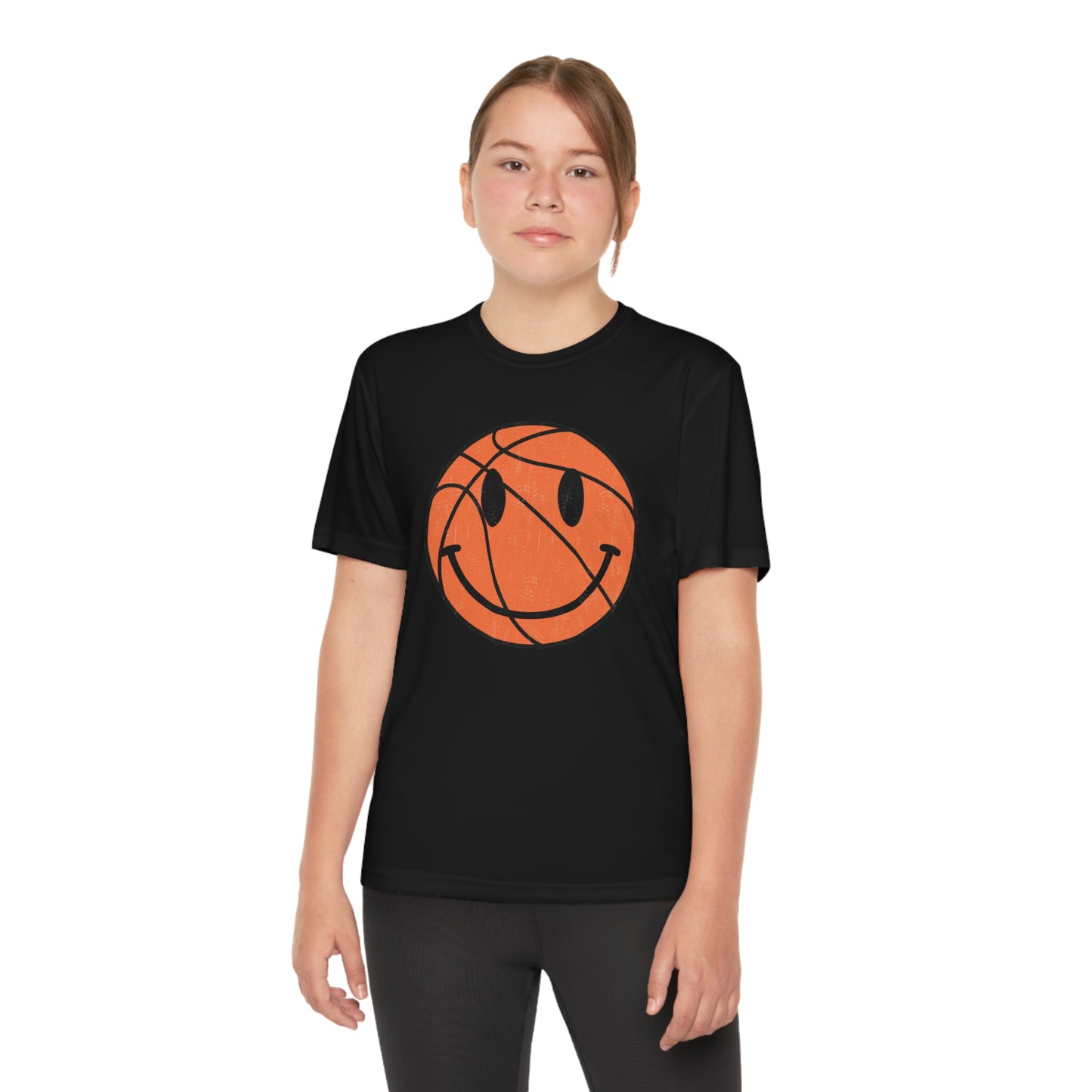 Smiley Face Basketball - Youth Sport-Tek® Competitor™ Tee