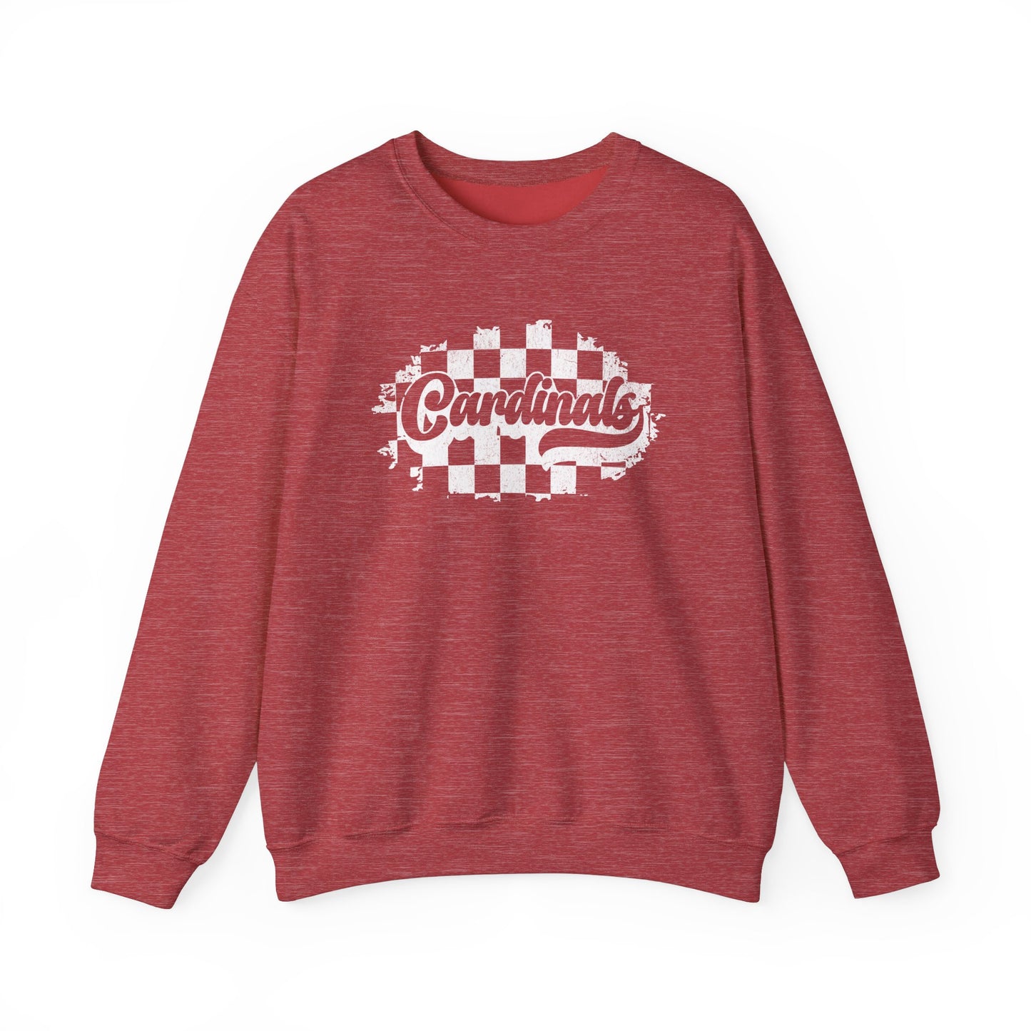 Vintage Cardinals Checked - Unisex Heavy Blend™ Crewneck Sweatshirt