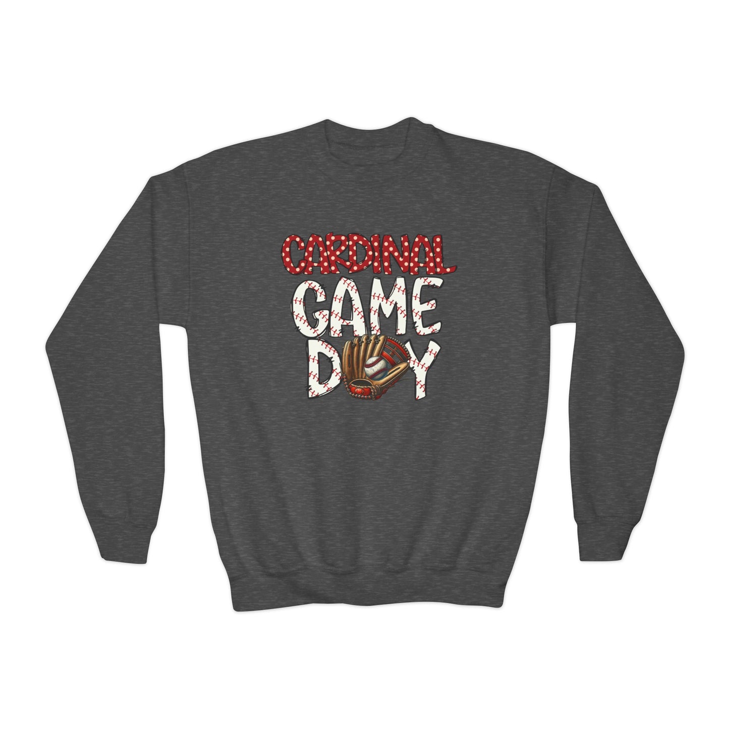 Cardinal Game Day Baseball - Youth Crew Sweatshirt