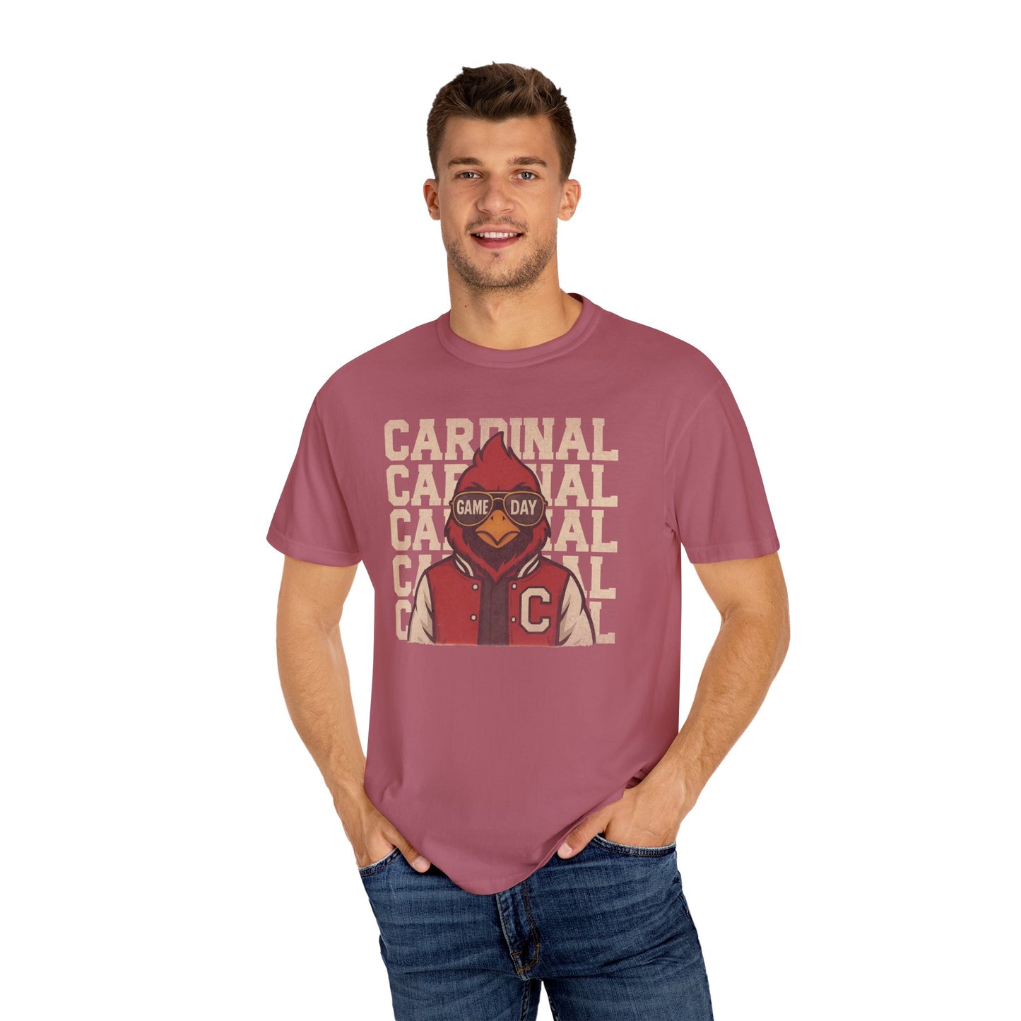 Cardinal Game Day Distressed - Comfort Colors T Shirt