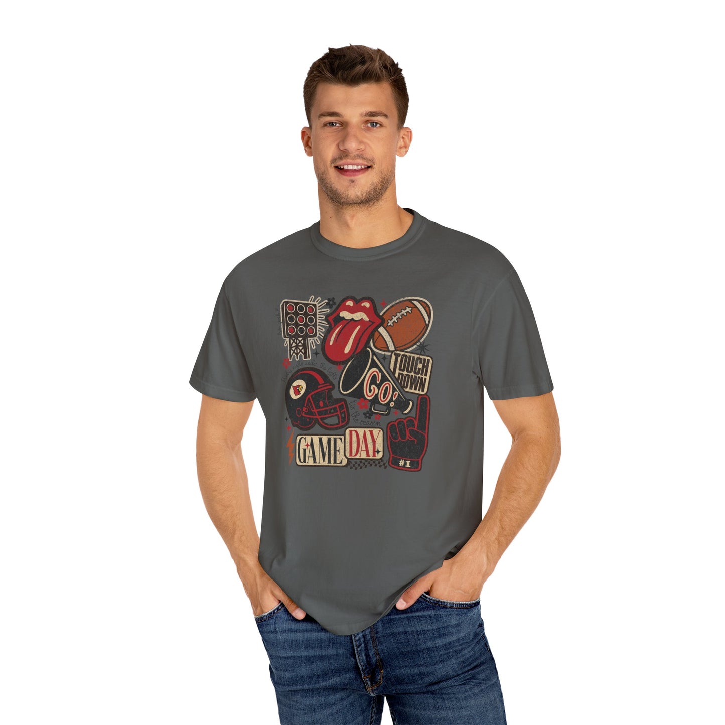 Cardinal Football Collage - Comfort Colors T Shirt