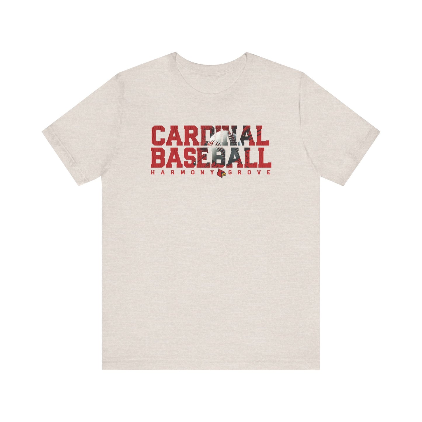 Cardinal Baseball Harmony Grove - Bella + Canvas Short Sleeve Tee