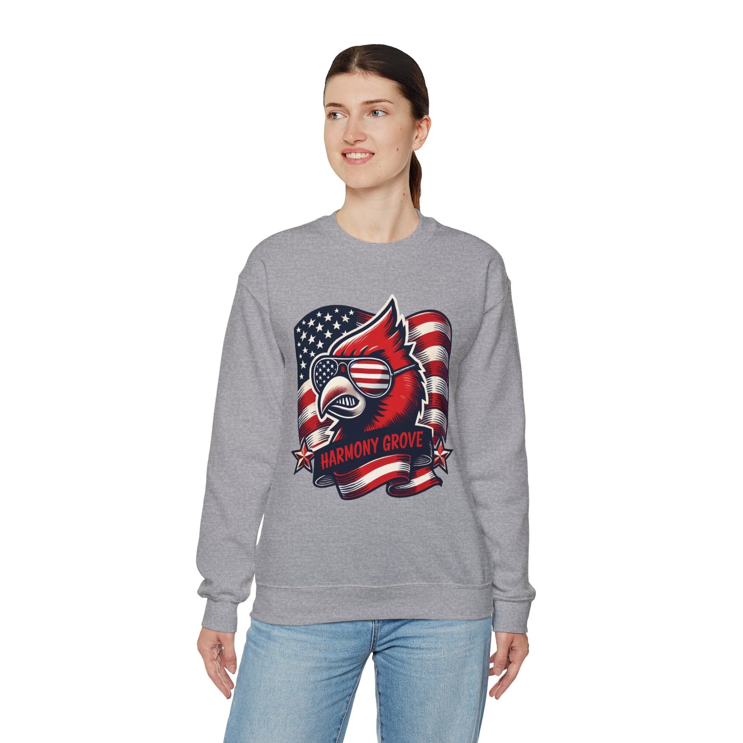 Patriotic Harmony Grove Cardinals - Unisex Heavy Blend™ Crewneck Sweatshirt