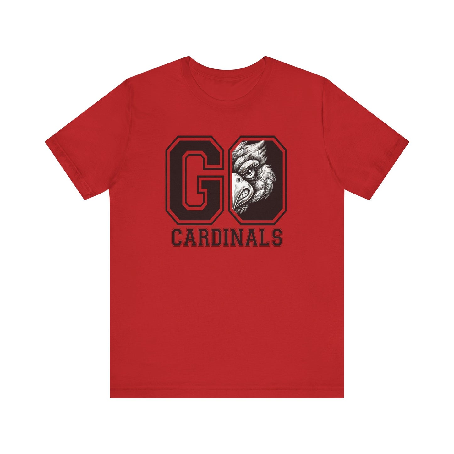 Go Cardinals Black and White - Bella + Canvas Short Sleeve Tee