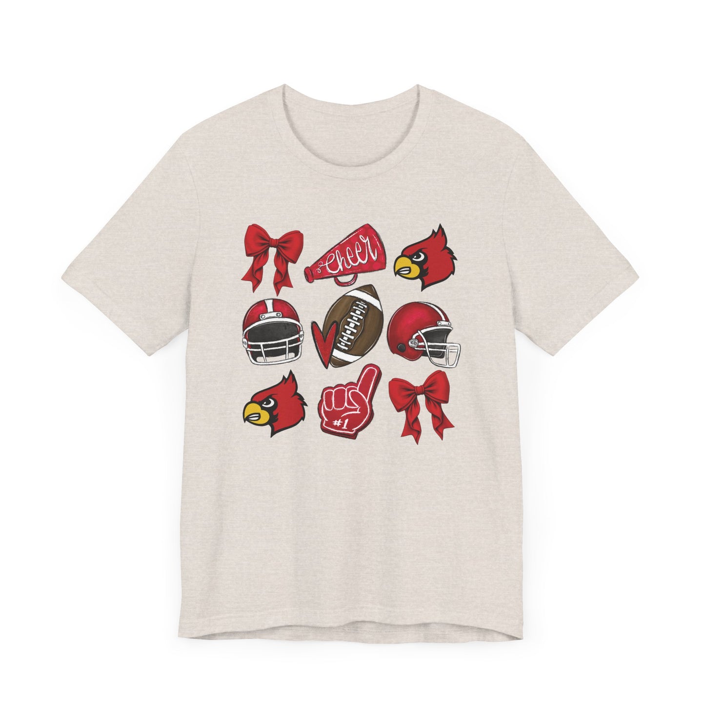 Football and Cheer Coquette - Bella + Canvas Short Sleeve Tee