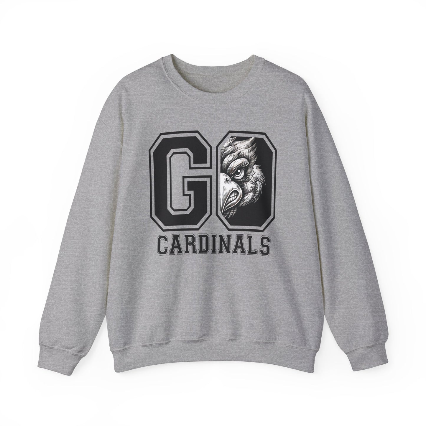 Go Cardinals Black and White - Unisex Heavy Blend™ Crewneck Sweatshirt