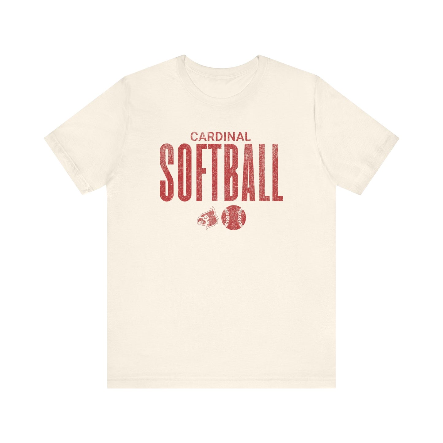 Vintage Cardinal Softball - Bella + Canvas Short Sleeve Tee