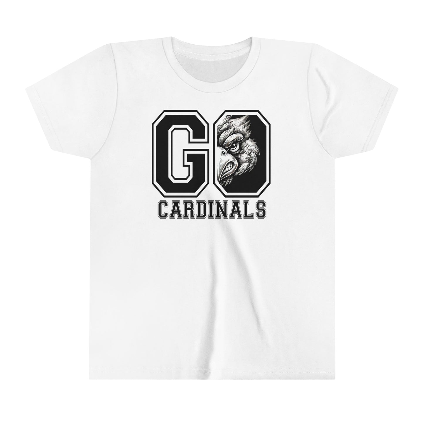 Go Cardinals Black and White - Bella + Canvas Youth Tee