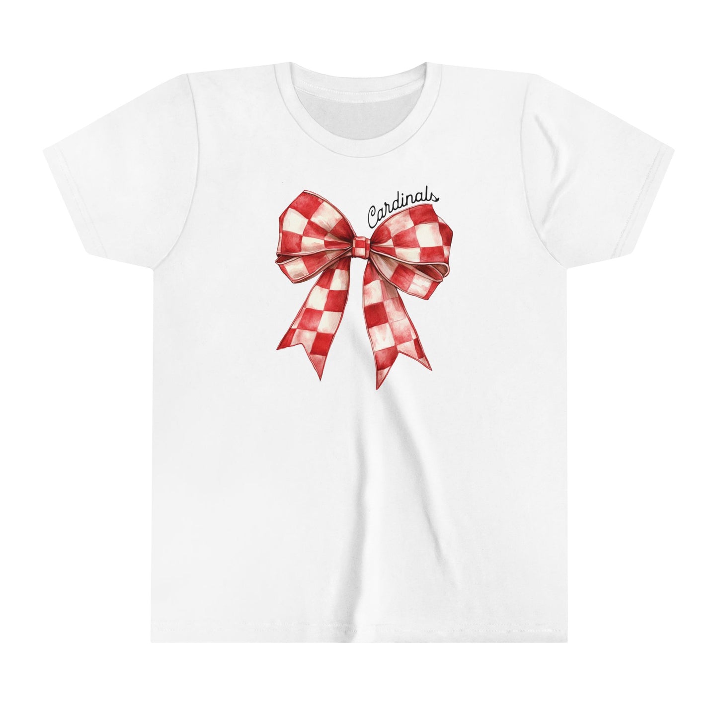 Coquette Bow Cardinals - Bella + Canvas Youth Tee