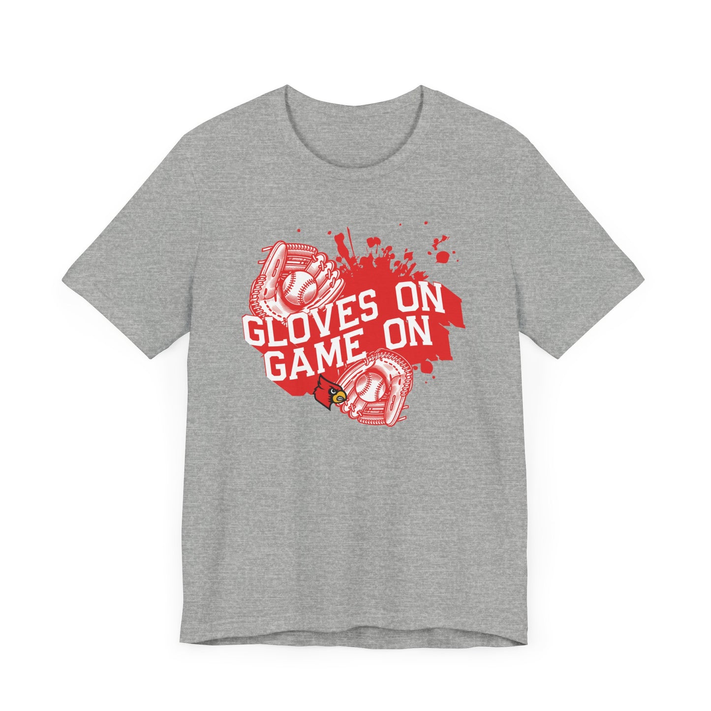Gloves on Game On Baseball and Softball - Bella + Canvas Short Sleeve Tee