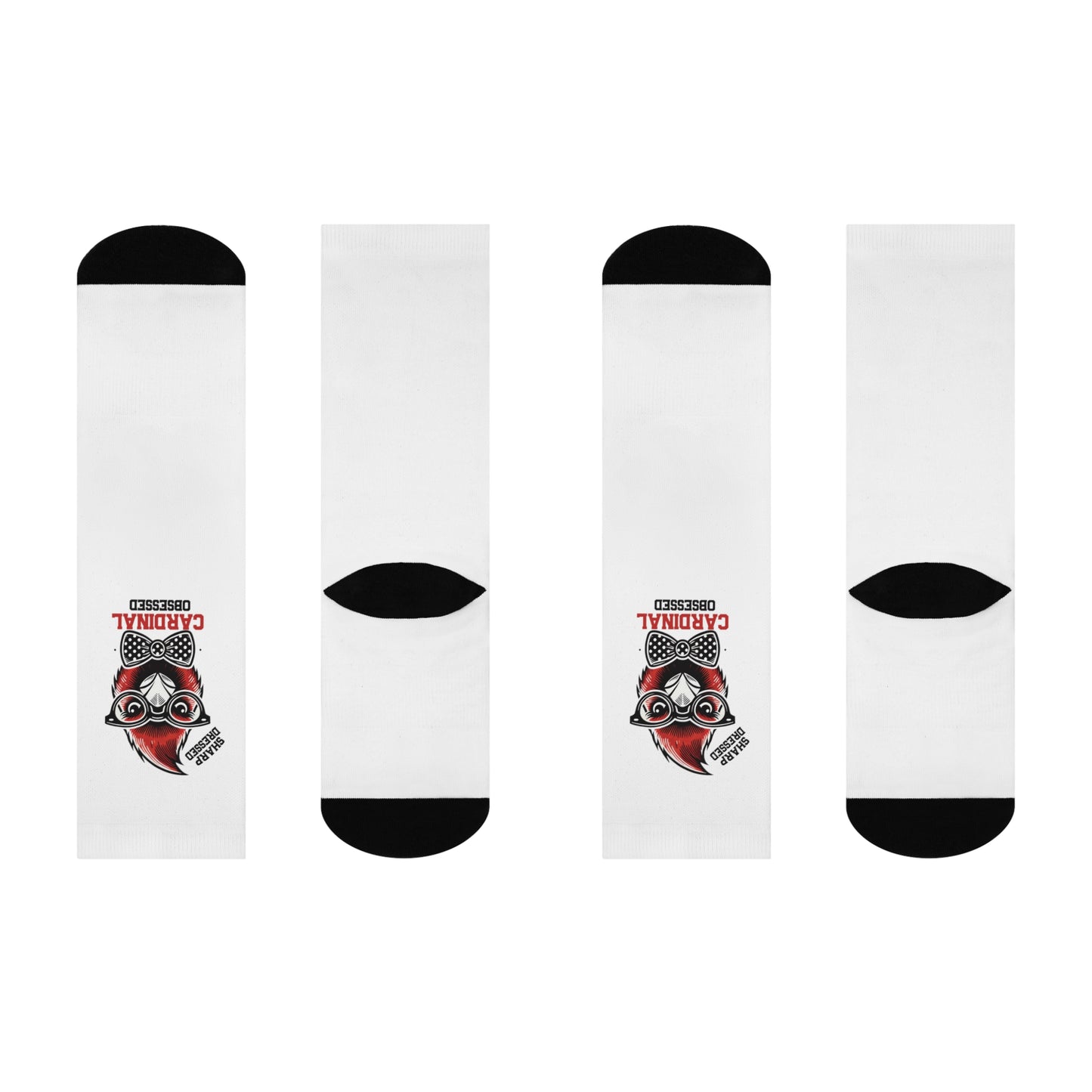 Copy of Sharp Dressed Cardinal Obsessed - White Cushioned Crew Socks