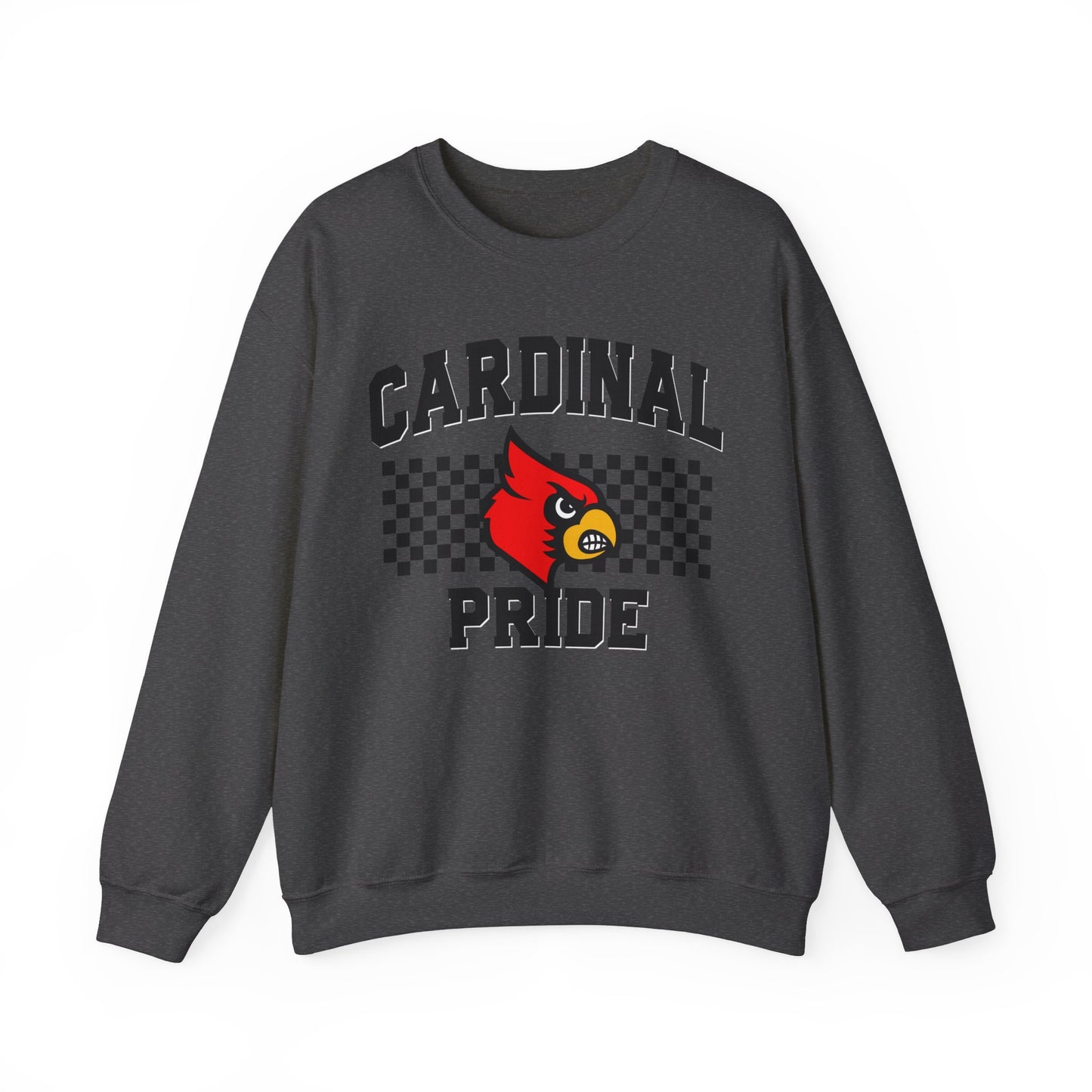 Cardinal Pride Black and White Checkerboard - Unisex Heavy Blend™ Crewneck Sweatshirt
