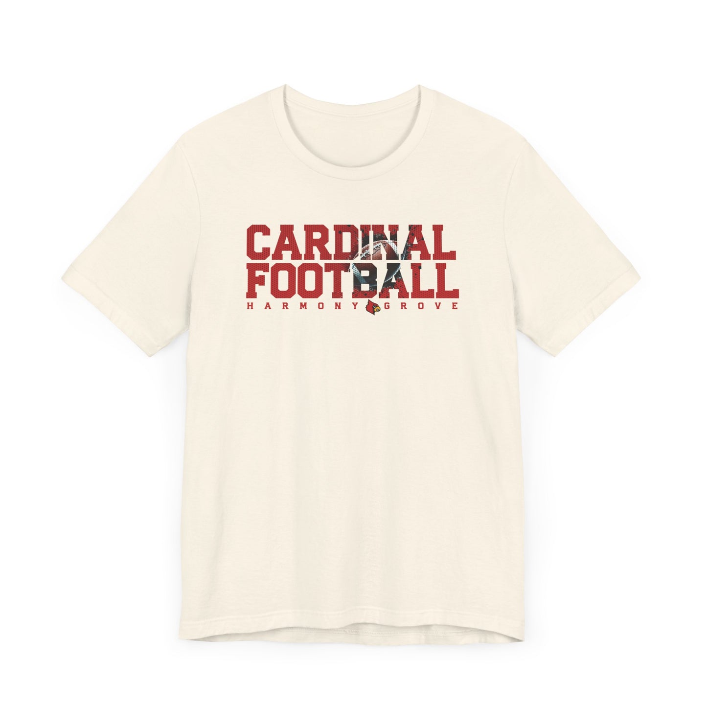 Cardinal Football Harmony Grove - Bella + Canvas Short Sleeve Tee