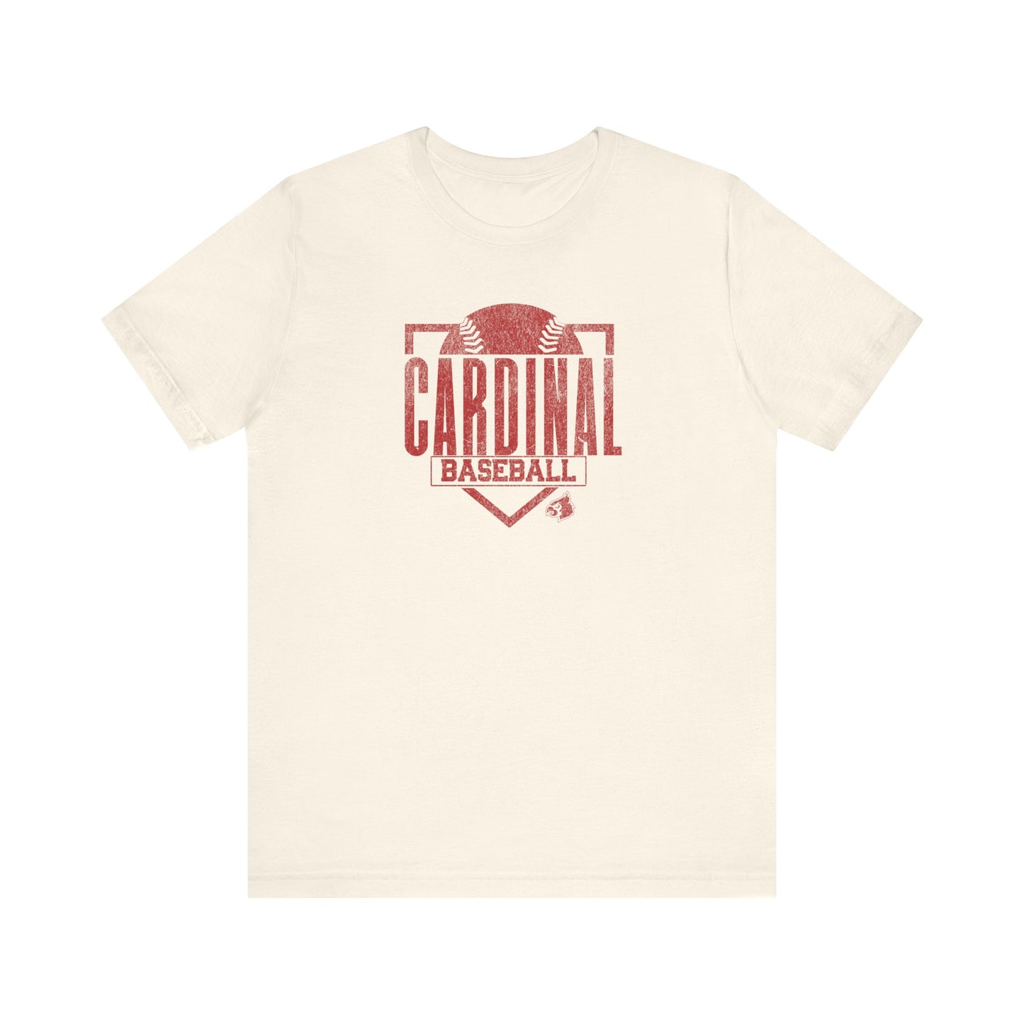 Vintage Cardinal Baseball Plate - Bella + Canvas Short Sleeve Tee