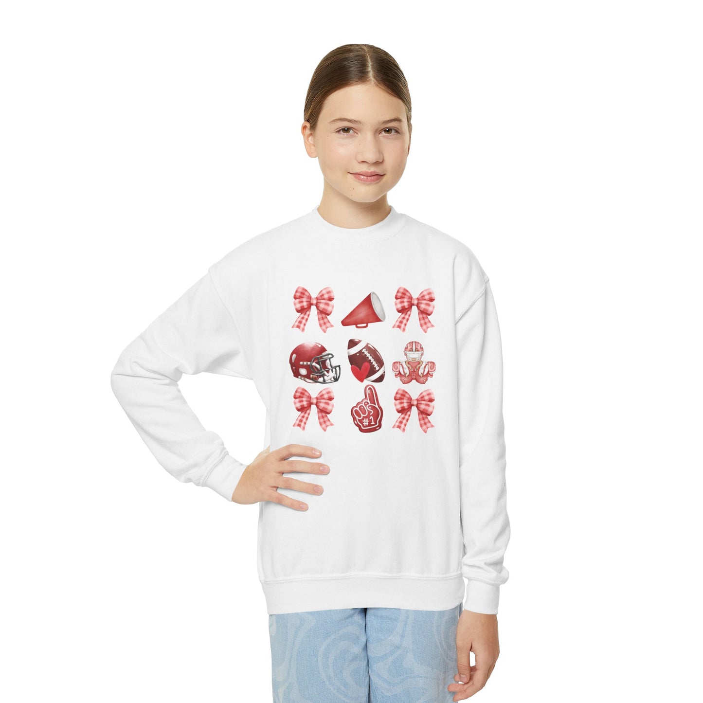 Football Coquette - Youth Crew Sweatshirt