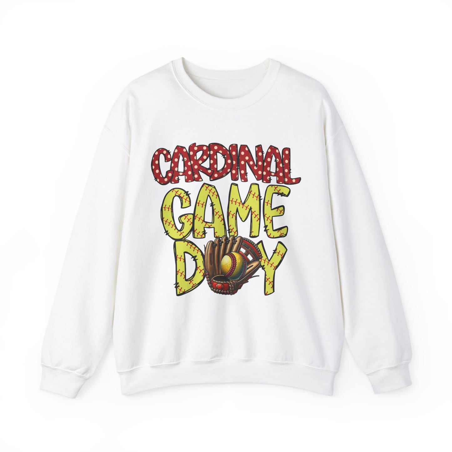 Cardinal Softball Game Day - Unisex Heavy Blend™ Crewneck Sweatshirt