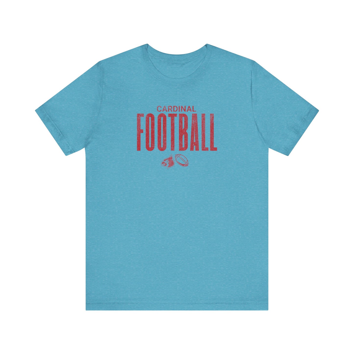 Vintage Cardinal Football - Bella + Canvas Short Sleeve Tee