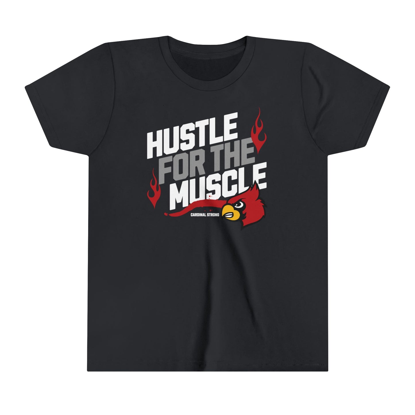 Hustle for the Muscle Cardinal - Bella + Canvas Youth Tee