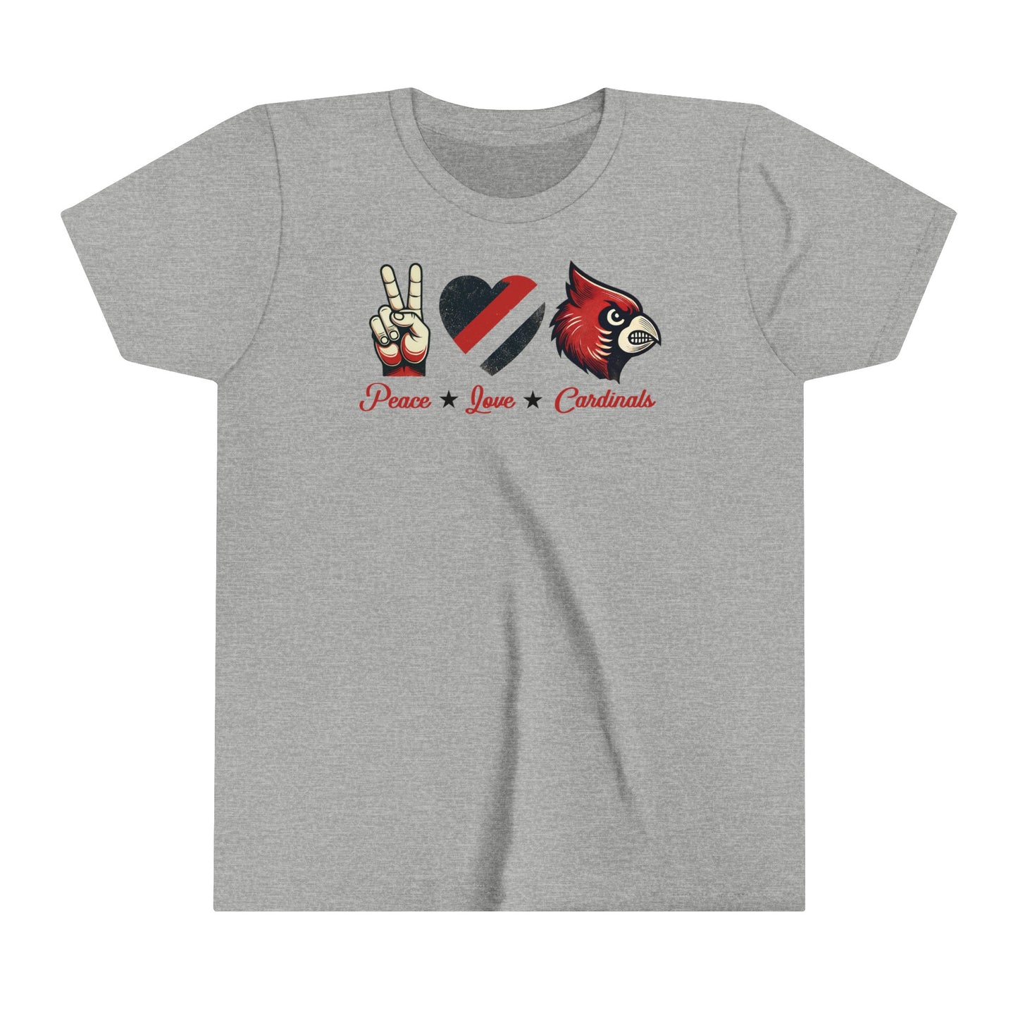 Peace Love Cardinals - Bella + Canvas Youth Tee
