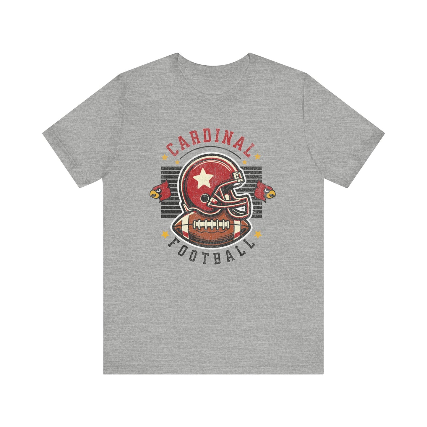 Cardinal Football Helmet - Bella + Canvas Short Sleeve Tee