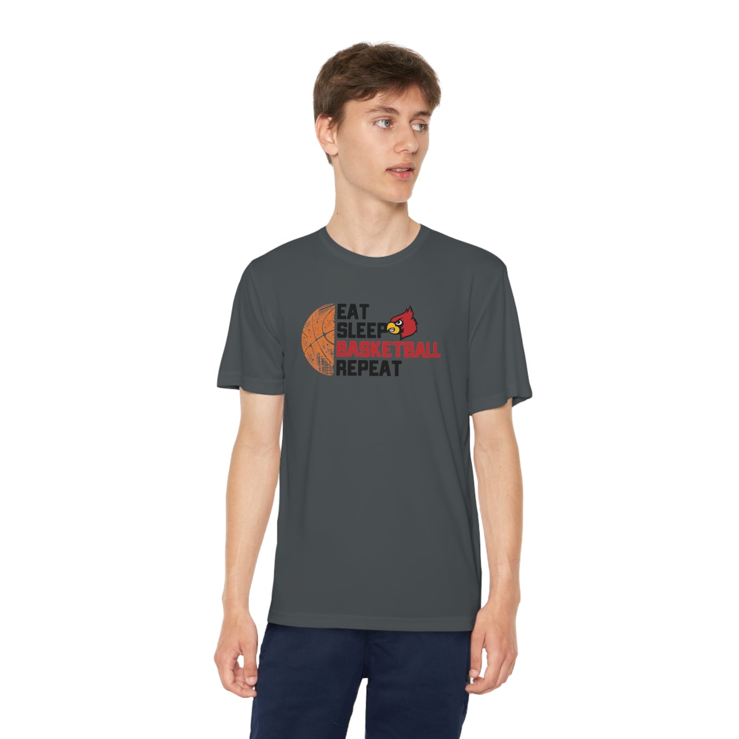 Eat Sleep Basketball Repeat - Youth Sport-Tek® Competitor™ Tee