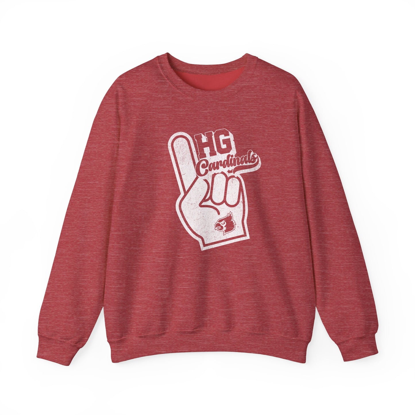 Vintage Foam Finger HG Cardinals - Unisex Heavy Blend™ Crewneck Sweatshirt