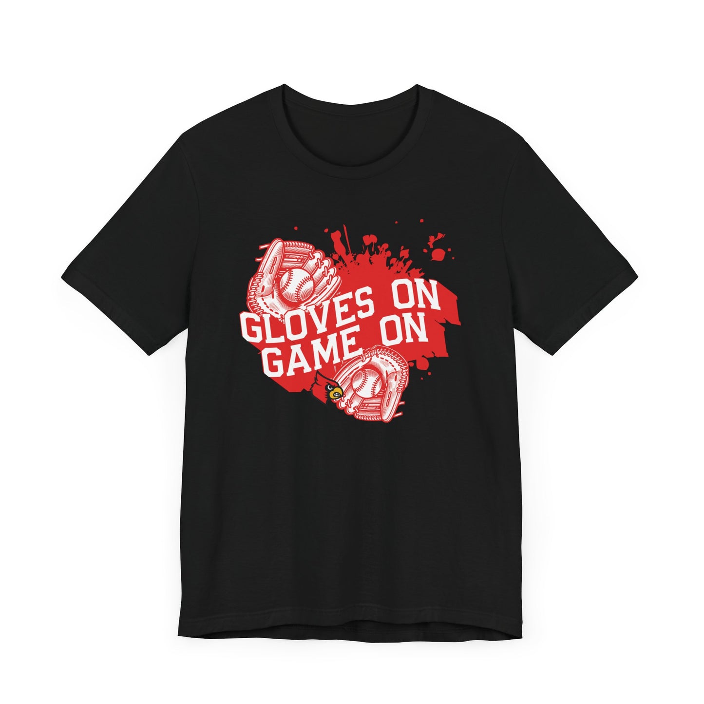 Gloves on Game On Baseball and Softball - Bella + Canvas Short Sleeve Tee