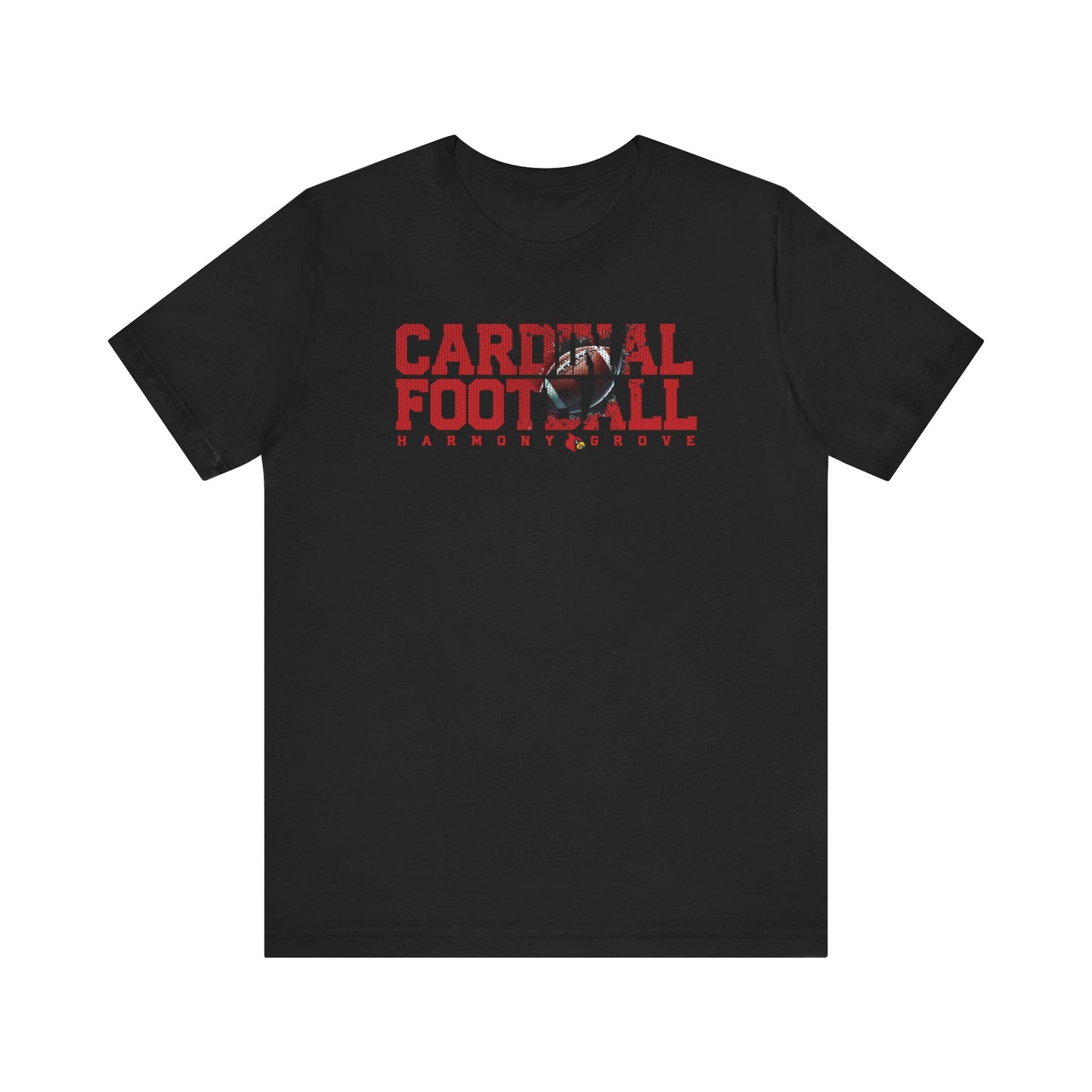 Cardinal Football Harmony Grove - Bella + Canvas Short Sleeve Tee