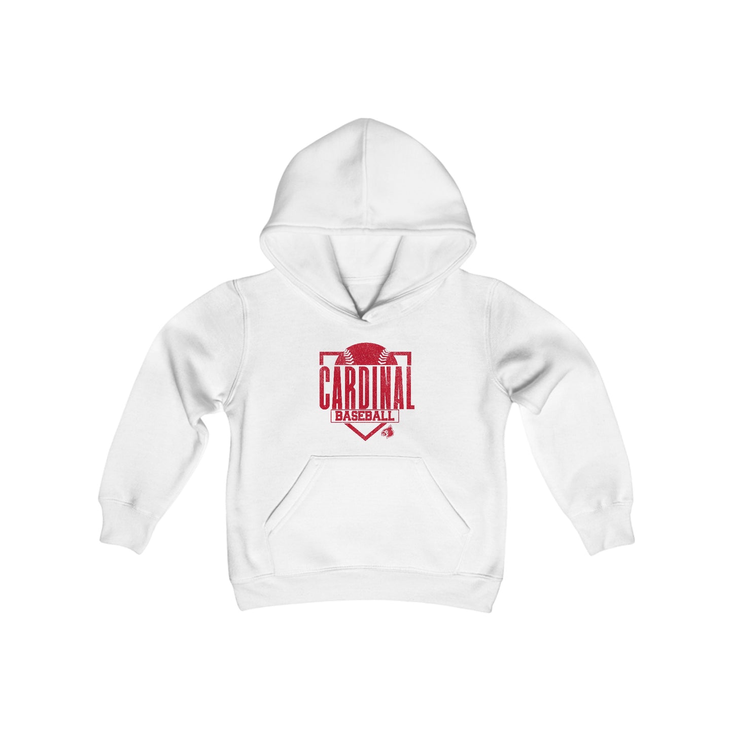 Vintage Cardinal Baseball Plate - Youth Heavy Blend Hooded Sweatshirt