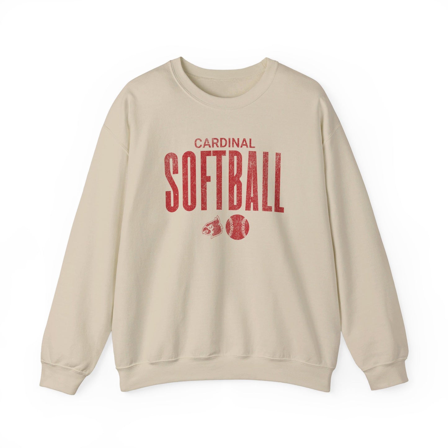Vintage Cardinal Softball - Unisex Heavy Blend™ Crewneck Sweatshirt
