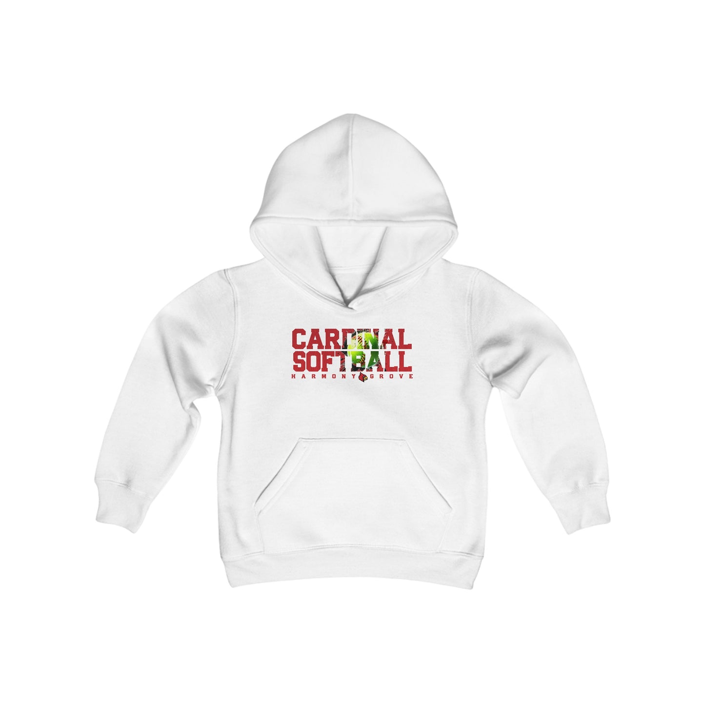 Harmony Grove Cardinal Softball - Youth Heavy Blend Hooded Sweatshirt