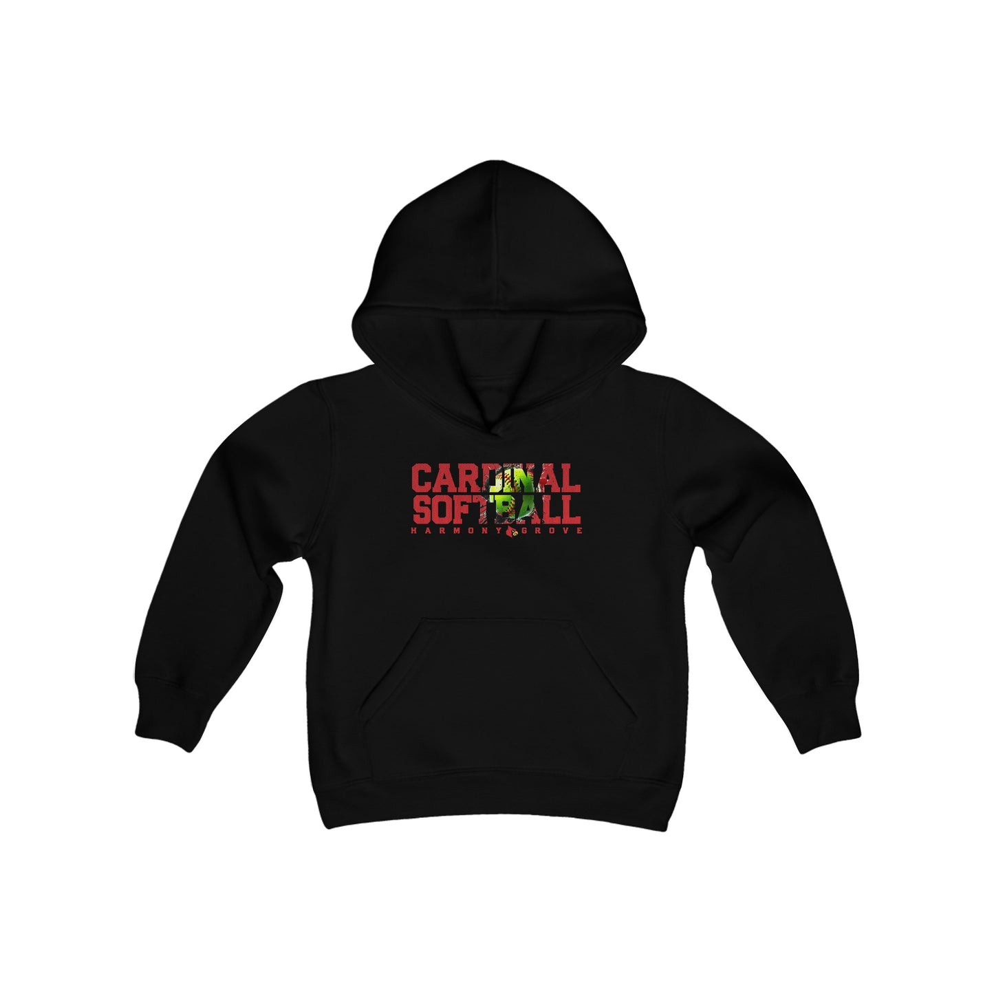 Harmony Grove Cardinal Softball - Youth Heavy Blend Hooded Sweatshirt