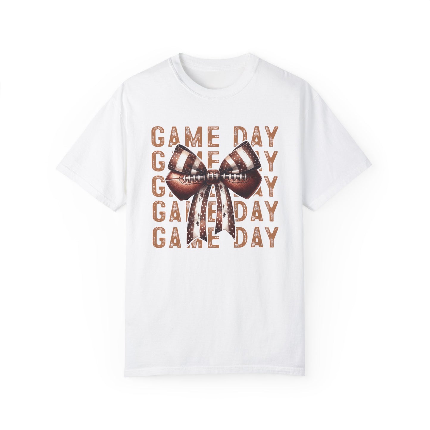Game Day Football Bow - Comfort Colors T-shirt